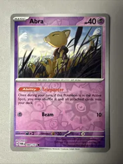 Pokemon TCG * SV Twilight Masquerade * 80/167 Abra REVERSE HOLO Common * NM - Image 1