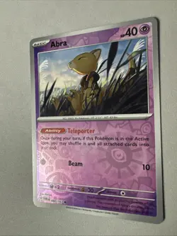 Pokemon TCG * SV Twilight Masquerade * 80/167 Abra REVERSE HOLO Common * NM - Image 2