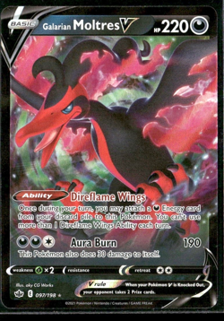 Galarian Moltres V 097/198 Chilling Reign Pokemon TCG Ultra Rare - Image 1