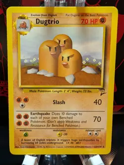 Pokemon Dugtrio 23/130 Base Set 2 Non Holo Rare WOTC NM - Image 1