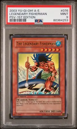 Yu-Gi-Oh! Legendary Fisherman A-E PSV-076 1st Edition YUGIOH! 2003 PSA 9 MINT - Image 1