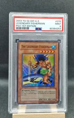 Yu-Gi-Oh! Legendary Fisherman A-E PSV-076 1st Edition YUGIOH! 2003 PSA 9 MINT - Image 2