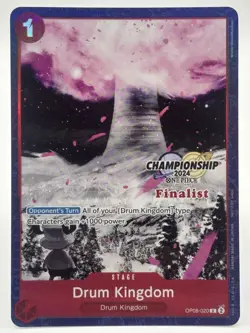 Drum Kingdom OP08-020 EN ONE PIECE TCG 2024 CS Finalist Monochrome-NM - Image 1