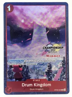 Drum Kingdom OP08-020 EN ONE PIECE TCG 2024 Championship WINNER-NM - Image 1