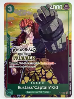 Eustass "Captain" Kid P-003 EN ONE PIECE TCG 2024 ONLINE REGIONALS WINNER-NM - Image 1