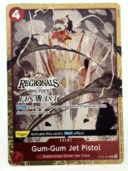 Gum Gum Jet Pistol ST01-015 EN ONE PIECE TCG 2024 ONLINE REGIONALS Finalist-NM - Image 1