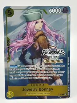 Jewelry Bonney P-085 EN ONE PIECE TCG 25-26 ONLINE REGIONALS Champion-NM - Image 1