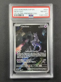 Pokemon Cards PSA 8.5 NM-MT+ Mewtwo ex UPC Promo Ultra Rare 2023 052 - Image 1