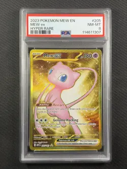 Pokemon Cards PSA 8 NM-MT Mew ex Hyper Rare 2023 Ultra Rare 205/165 - Image 1