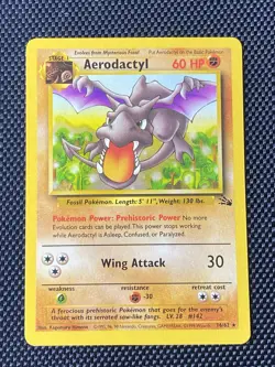 Aerodactyl 16/62 Fossil Holo Rare WOTC Vintage Pokemon Card LP/NM - Image 1
