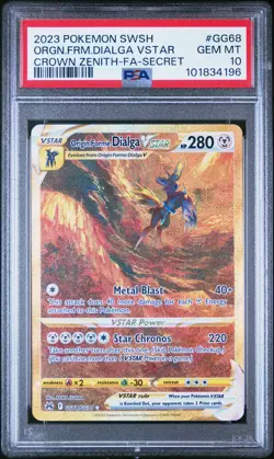 Pokemon Card Origin Forme Dialga Vstar Gg68/gg70 Secret Crown Zenith PSA 10 - Image 1