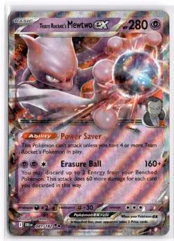 Team Rocket's Mewtwo ex 081/182 Double Rare Destined Rivals Pokemon Near Mint - Image 1
