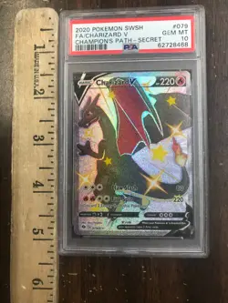 2020 Pokemon SWSH FA Charizard V 079/073 Secret Rare Champion's Path PSA 10 - Image 3