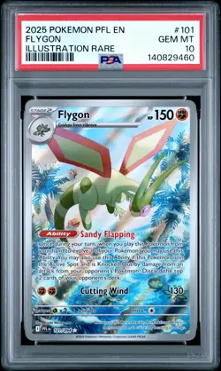 2025 POKEMON PFL EN-PHANTASMAL FLAMES ILLUSTRATION RARE #101 FLYGON PSA 10 - Image 1