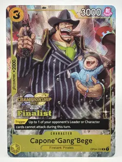 Capone''Gang''Bege OP04-100 EN ONE PIECE TCG 2023 Championship Finalist-NM - Image 1