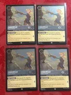 4x FOIL Disney Lorcana: Floodborn - Cinderella - Knight In Training - FOIL x4 - Image 1