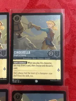 4x FOIL Disney Lorcana: Floodborn - Cinderella - Knight In Training - FOIL x4 - Image 2