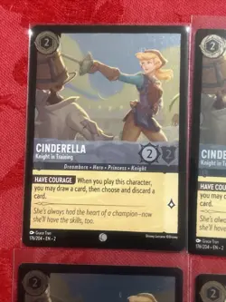 4x FOIL Disney Lorcana: Floodborn - Cinderella - Knight In Training - FOIL x4 - Image 3