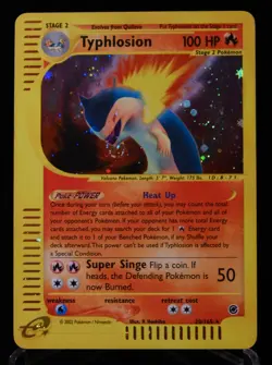 Pokemon TCG Typhlosion Expedition Base Set Holographic Holo Rare Card 28/165 - Image 1