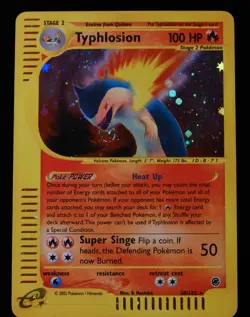 Pokemon TCG Typhlosion Expedition Base Set Holographic Holo Rare Card 28/165 - Image 3