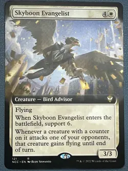 MTG Skyboon Evangelist (Extended Art) Streets of New Capenna SNC NM - Image 1