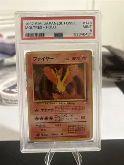 MOLTRES POKEMON #146 1997 JAP. FOSSIL HOLO JAPANISCH PSA 9 Vintage Mint - Image 2