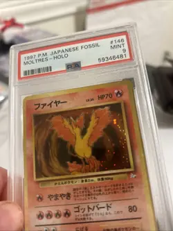 MOLTRES POKEMON #146 1997 JAP. FOSSIL HOLO JAPANISCH PSA 9 Vintage Mint - Image 4