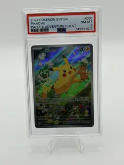 Pokemon Pikachu Black Star Promo Paldea Adventure Chest #88 PSA 8 - Image 4
