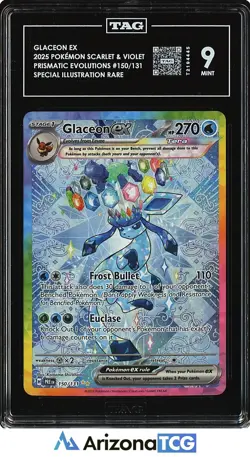 Pokemon 2025 Glaceon ex 150/131 SIR Prismatic Evolutions TAG 9 - Image 1