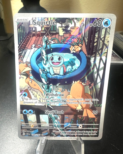 Pokemon TCG Squirtle Stellar Crown Illustration Card 148/142 Near Mint Condition - Image 1