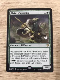 Elvish Warmaster Promo Planeswalker Stamp MTG Magic Gathering Card NM Mint KHM - Image 1