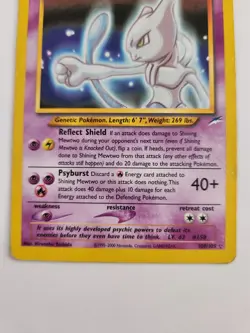 Pokemon Neo Destiny Unlimited Shining Mewtwo Card 109/105 Damaged Condition - Image 5