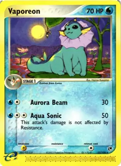 Pokemon TCG Vaporeon 25/100 Rare EX Sandstorm LP - Image 1