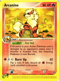 Pokemon TCG Arcanine Sandstorm 15/100 Non Holo Rare VLP - Image 1