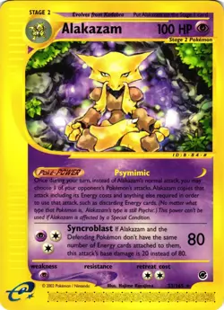 Pokemon TCG Alakazam 33/165 Expedition Base Set Regular VLP - Image 1