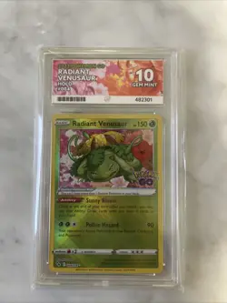 Pokemon TCG Radiant Venusaur Holo Card Pokemon Go 004/078 ACE 10 GEM MINT - Image 1