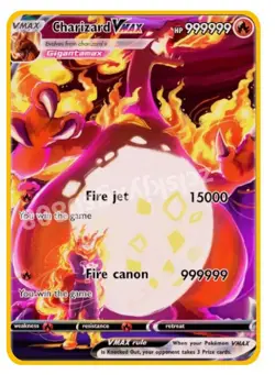 Charizard VMAX 999999point Gold Metal Pokemon Card Collectible Gift Display - Image 1