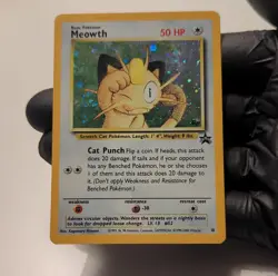 Pokemon Meowth Holo Promo Black Star Wizards Black Star Promos 10 50HP 2000 - Image 1