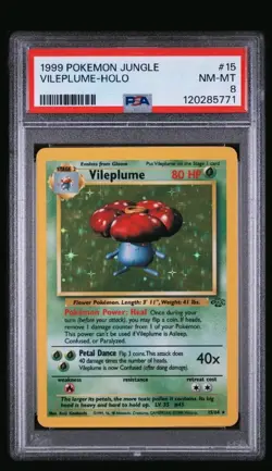 1999 Pokemon Jungle 15/64 PSA8 Vileplume Holo Vintage Card Psa8 - Image 1