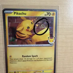Pikachu 051 /162 Stamped 2026 Pokemon Day 30th Anniversary Promo Cosmos w/ SWIRL - Image 1