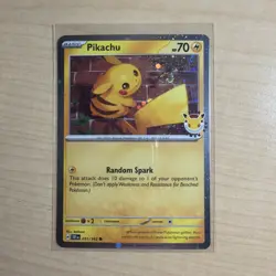 Pikachu 051 /162 Stamped 2026 Pokemon Day 30th Anniversary Promo Cosmos w/ SWIRL - Image 2