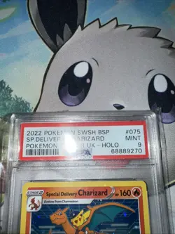 Pokemon TCG Special Delivery Charizard SWSH075 PSA 9 - Image 3