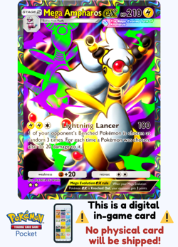 Pokemon TCG Pocket - Mega Ampharos Ex Full Art ⭐⭐ - English - Image 1