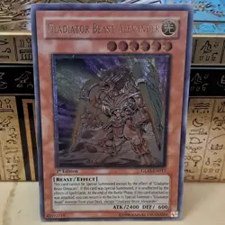Yu-Gi-Oh! TCG Konami Gladiator Beast Alexander 1st Ed Ultimate Rare GLAS-EN017 - Image 1