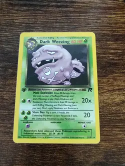Dark Weezing 31/82 1st Edition Team Rocket Non Holo Rare Pokemon Card - Image 1