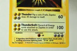 Pokemon card TCG Zapdos 16/102 Holo Rare Base Set 1999 English MP - Image 3