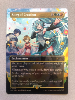 Mtg Carte Magic Secret Lair Song of Creation Hatsune Miku English FOIL NM - Image 1