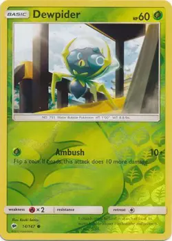Pokemon TCG Burning Shadows - Dewpinder 14/147 (Reverse Holo) - Image 1