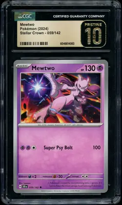 2024 Pokemon Mewtwo Stellar Crown #059 CGC 10 PRISTINE - Image 1