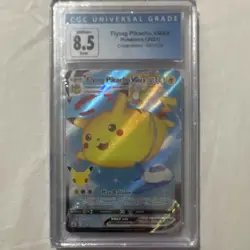 Pokemon Flying Pikachu VMAX CGC 8.5 Celebrations 007/025 Error Holo - Image 1